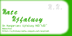 mate ujfalusy business card